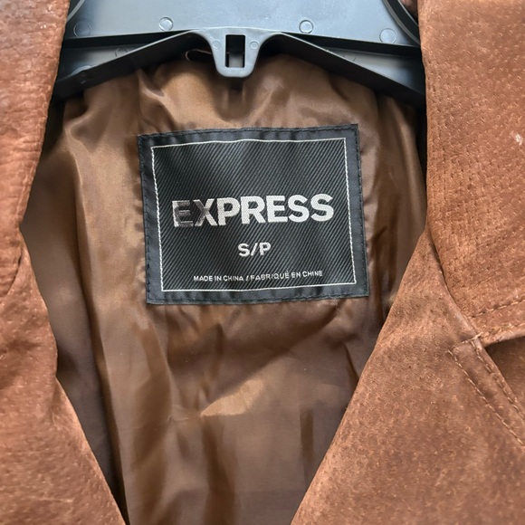Express $395 Genuine 100% Suede Leather Brown Western Biker Jacket Size Small - Picture 13 of 16